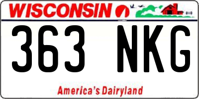 WI license plate 363NKG