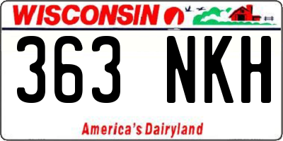 WI license plate 363NKH