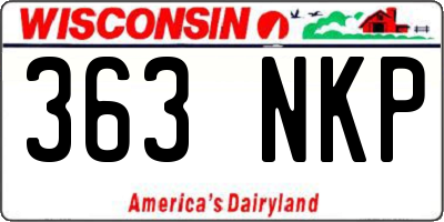 WI license plate 363NKP