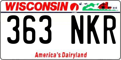 WI license plate 363NKR
