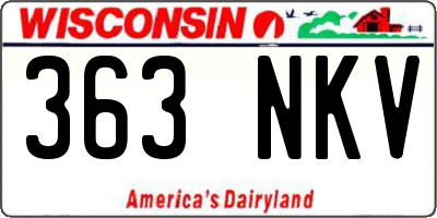WI license plate 363NKV