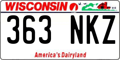 WI license plate 363NKZ