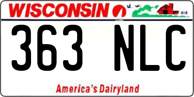 WI license plate 363NLC