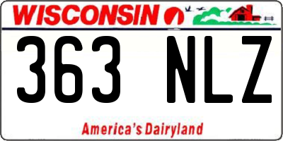 WI license plate 363NLZ