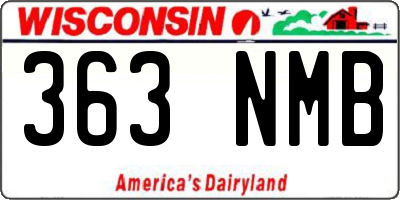 WI license plate 363NMB