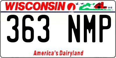 WI license plate 363NMP