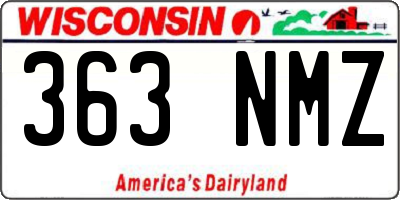 WI license plate 363NMZ
