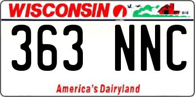 WI license plate 363NNC