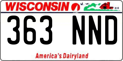 WI license plate 363NND
