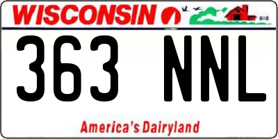 WI license plate 363NNL