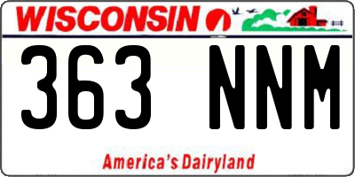 WI license plate 363NNM