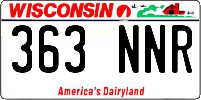 WI license plate 363NNR