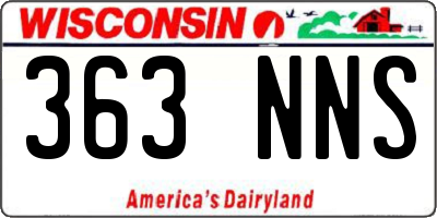 WI license plate 363NNS