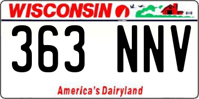 WI license plate 363NNV