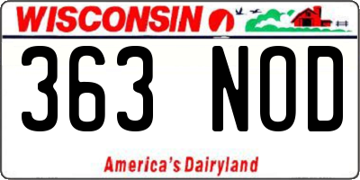 WI license plate 363NOD