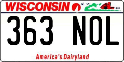 WI license plate 363NOL
