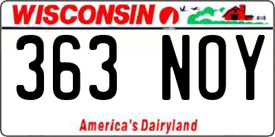 WI license plate 363NOY