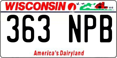 WI license plate 363NPB