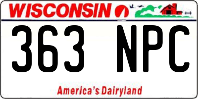 WI license plate 363NPC