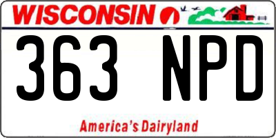 WI license plate 363NPD