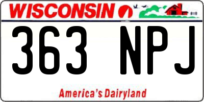 WI license plate 363NPJ
