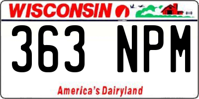 WI license plate 363NPM