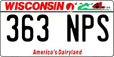 WI license plate 363NPS