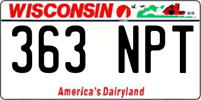 WI license plate 363NPT