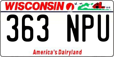 WI license plate 363NPU