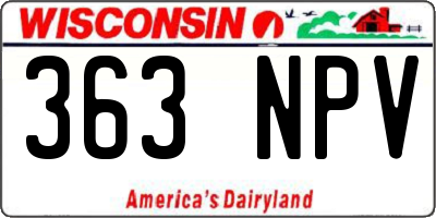 WI license plate 363NPV