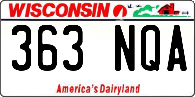 WI license plate 363NQA
