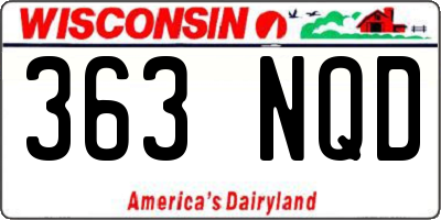 WI license plate 363NQD
