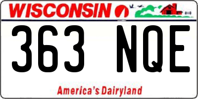 WI license plate 363NQE
