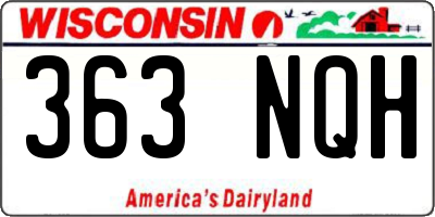 WI license plate 363NQH