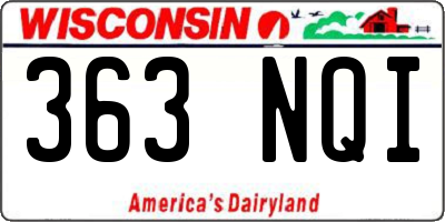 WI license plate 363NQI