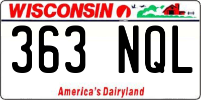 WI license plate 363NQL