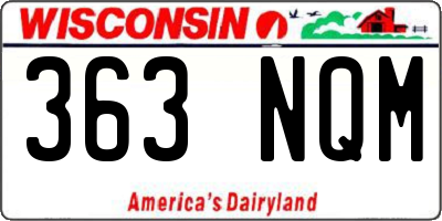 WI license plate 363NQM