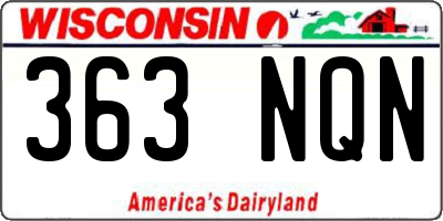 WI license plate 363NQN