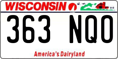WI license plate 363NQO