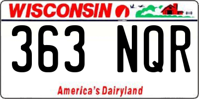 WI license plate 363NQR