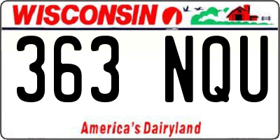 WI license plate 363NQU