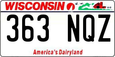 WI license plate 363NQZ