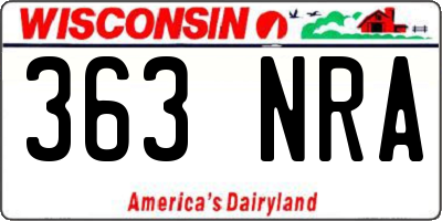 WI license plate 363NRA