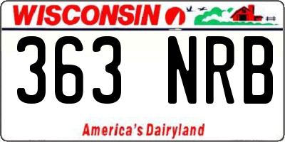 WI license plate 363NRB