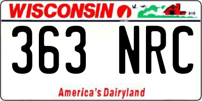 WI license plate 363NRC