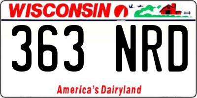 WI license plate 363NRD