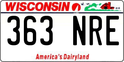 WI license plate 363NRE