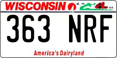 WI license plate 363NRF