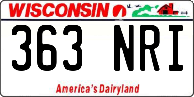 WI license plate 363NRI