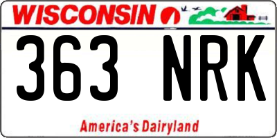 WI license plate 363NRK